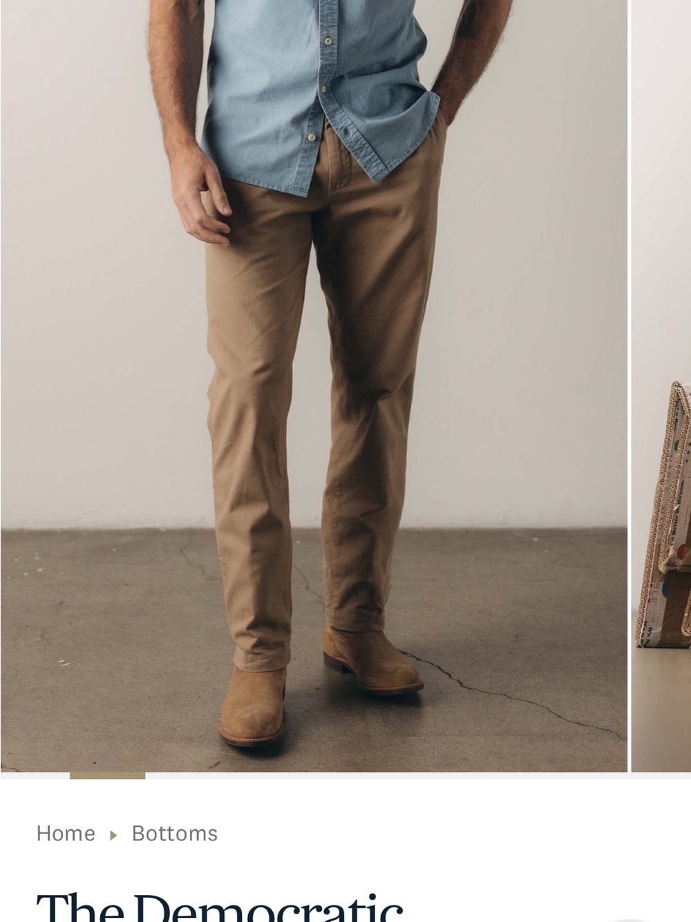 Mens Democratic Chinos size 38 (fits like a 36)